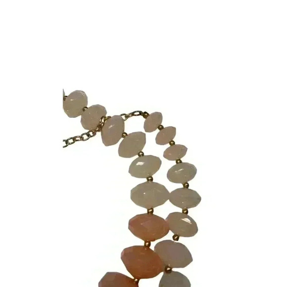 Peach double strand acrylic necklace vintage-lobster clasp-adjustable - Picture 7 of 9